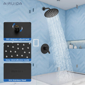 Airuida shower head angle adjustment provides full coverage.