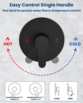 Airuida solid brass rough-in valve ensures long-lasting performance.