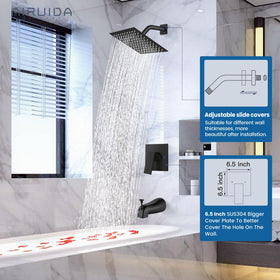 Airuida tub spout with 1/2 inch copper connection fits standard plumbing.