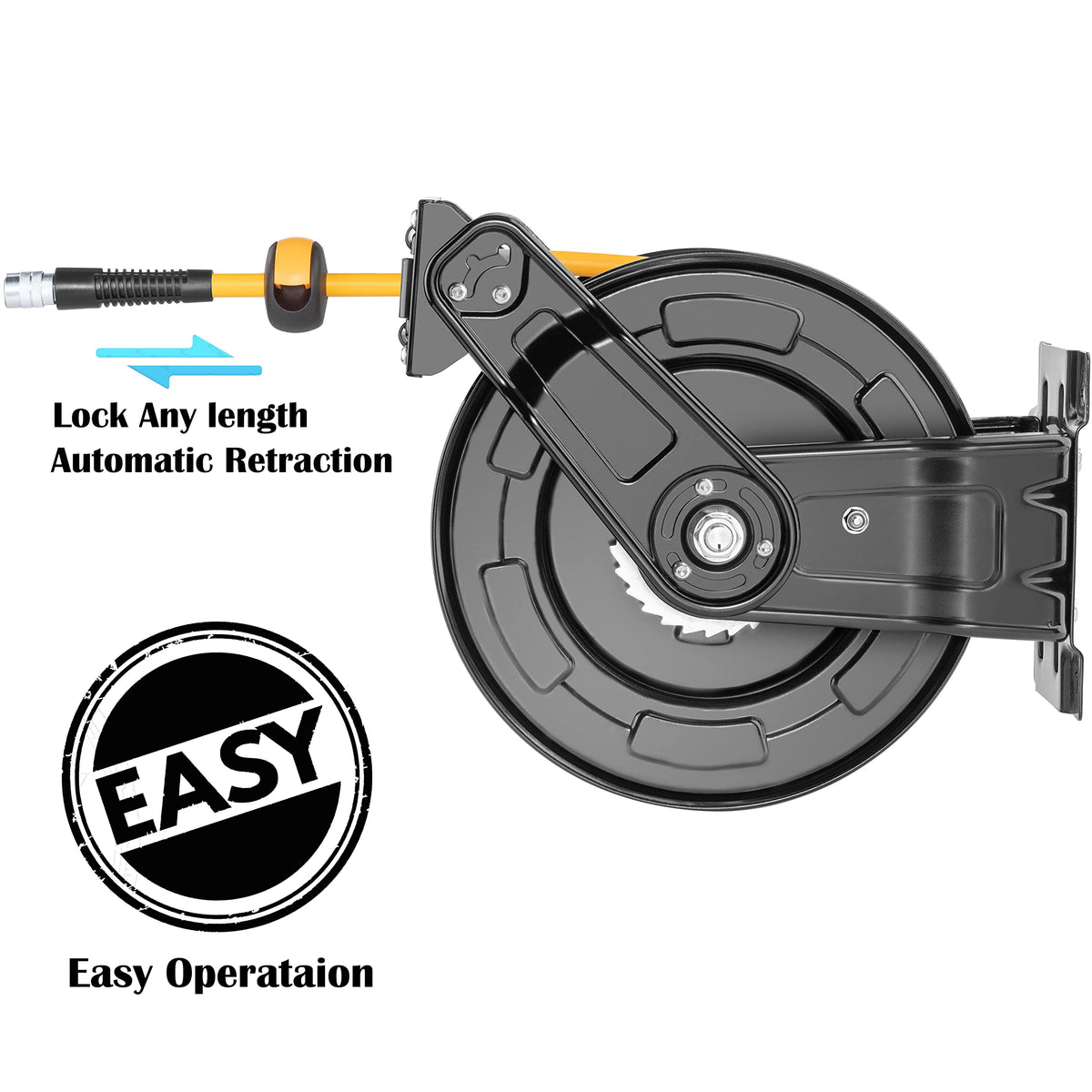 AirZilla four non-snag rollers reduce hose wear during use.