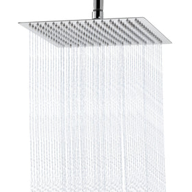 Aiscsc rain shower head 10-inch square delivers wide, even spray for full-body coverage.