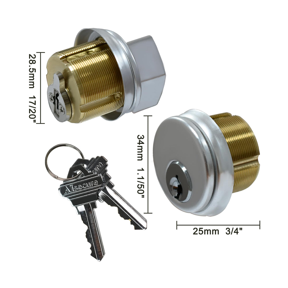 AIsecure backset 1-1-8 inch option for flexible fit