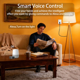 AiSeek plug works with Alexa and Google Assistant for hands-free control.