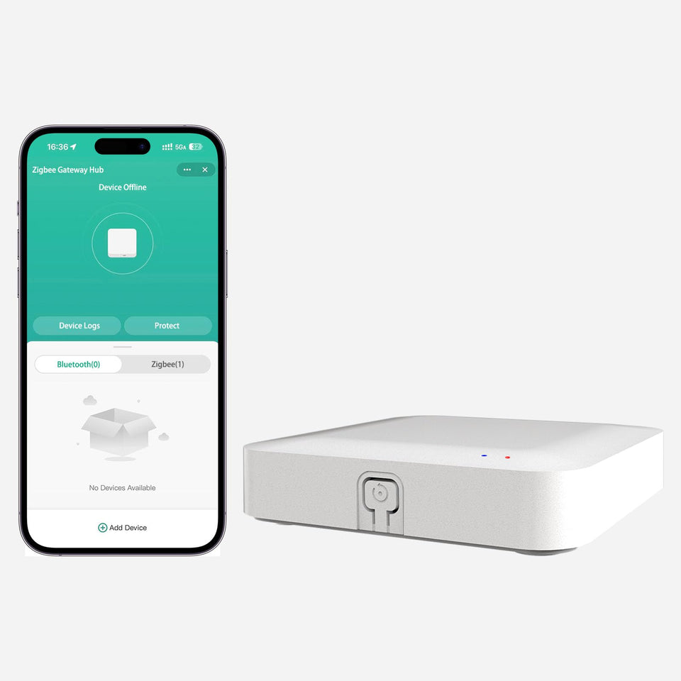 AiSeek Tuya ZigBee 3.0 Hub front view for space-saving smart home integration.