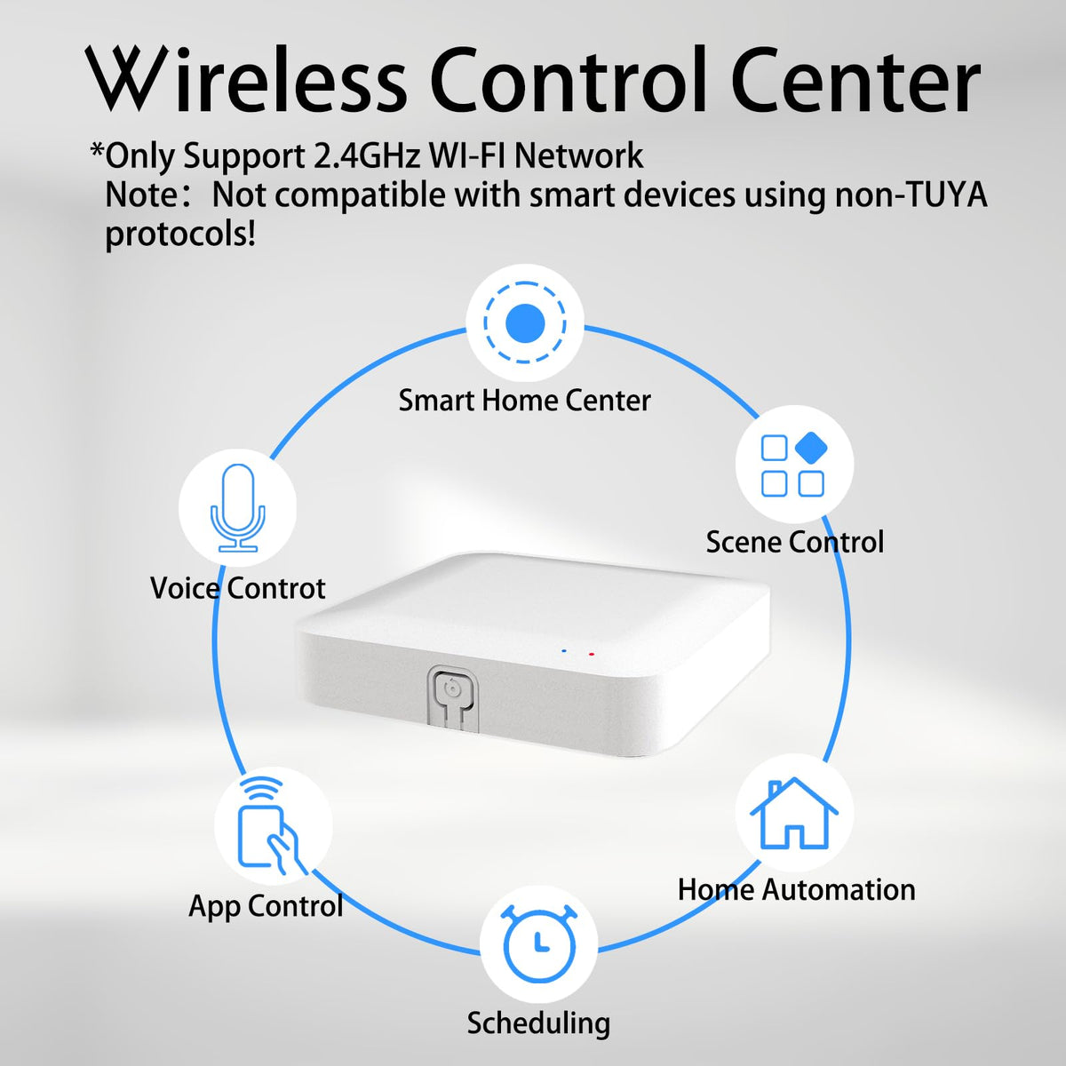 AiSeek Tuya ZigBee 3.0 Hub power cable included for quick setup.