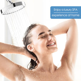 AISINYI 6-inch luxury shower head with adjustable angle for precise spray direction.