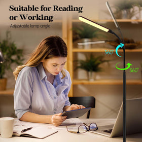 Aisutha floor lamp head rotates to illuminate target areas.