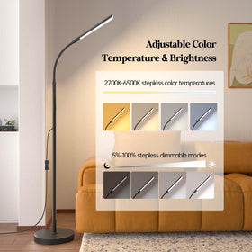 Aisutha floor lamp with stepless dimming provides customizable mood lighting.