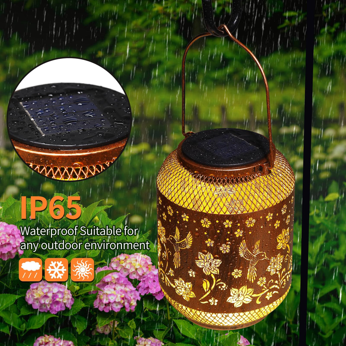 AITENISEN gold lantern porch-walkway creates soft illumination on paths