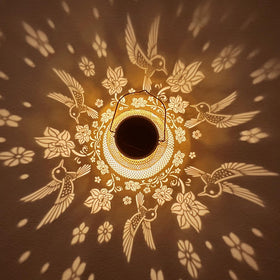AITENISEN hummingbird solar lantern gold metal design adds elegant ambiance