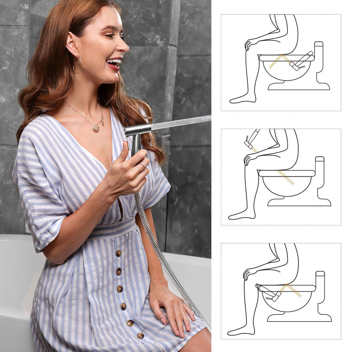 AITUOSI multi-purpose sprayer supports baby diaper cleaning and pet baths.