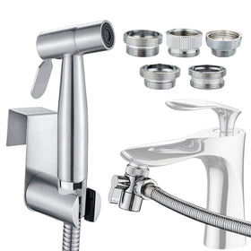 AITUOSI sink sprayer hose attachment on faucet enabling reach for thorough cleaning.