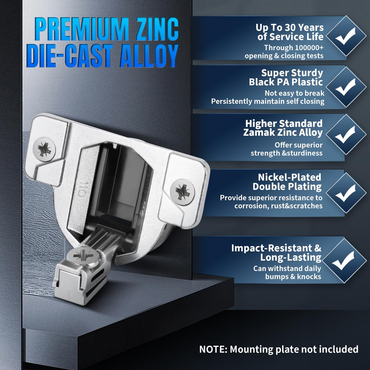 Aituzero 30310-1102 hinge side view with compact profile and smooth opening