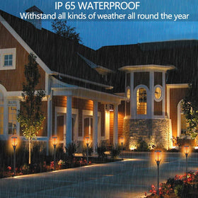 Aityvert four-pack torches enhance patios and walkways with flameless glow.