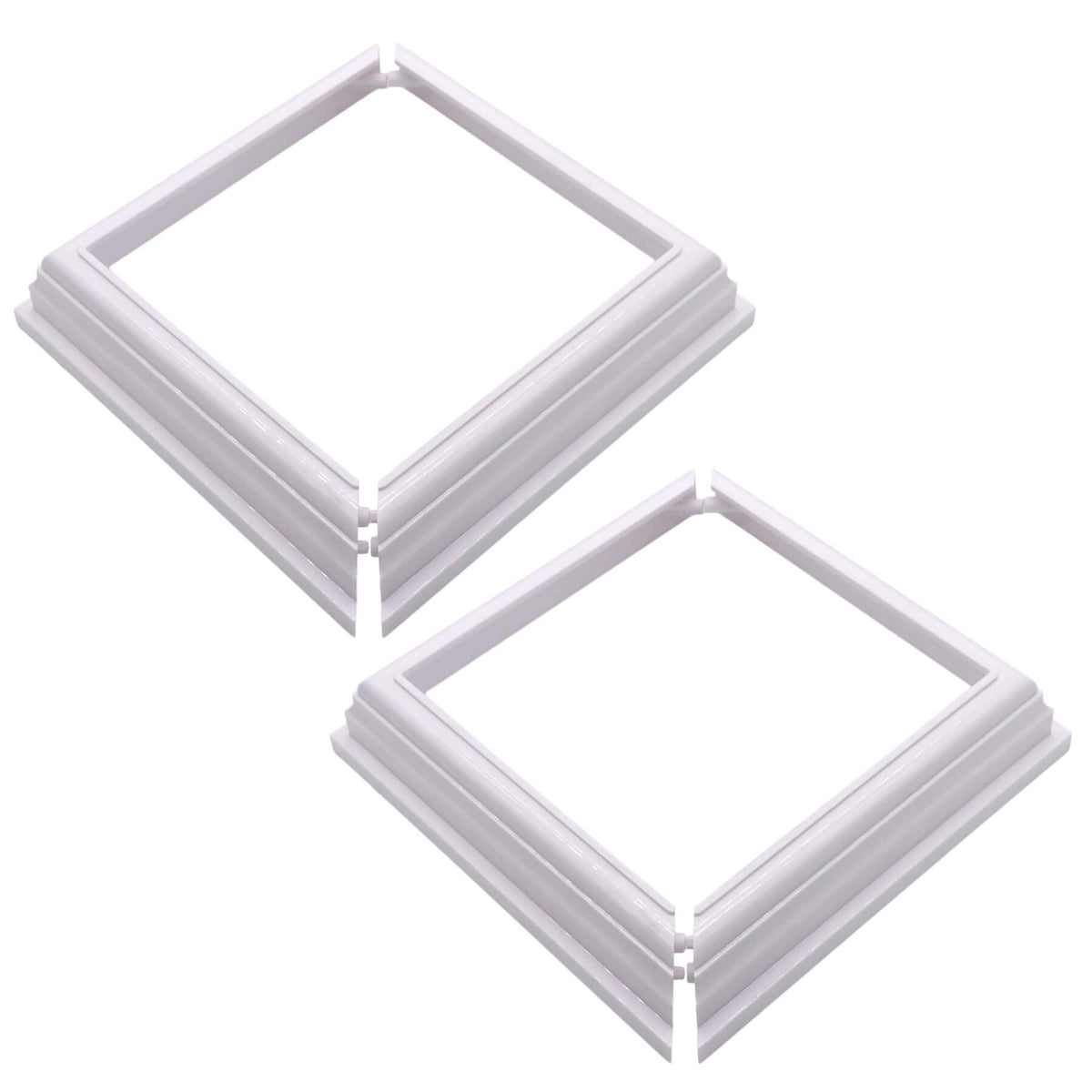 Aiwaiufu true 4x4 post skirt in white provides a durable, clean surround for vinyl posts.
