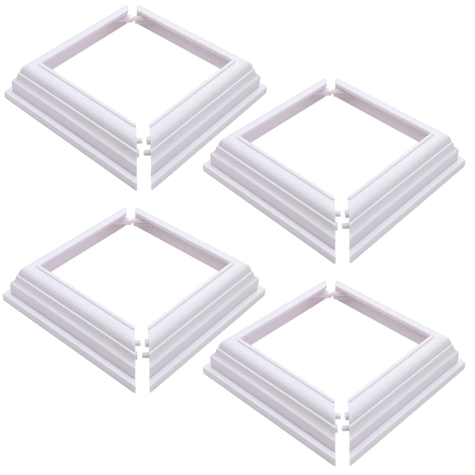 Aiwaiufu true 4x4 vinyl post skirt in white protects posts from moisture and wear.