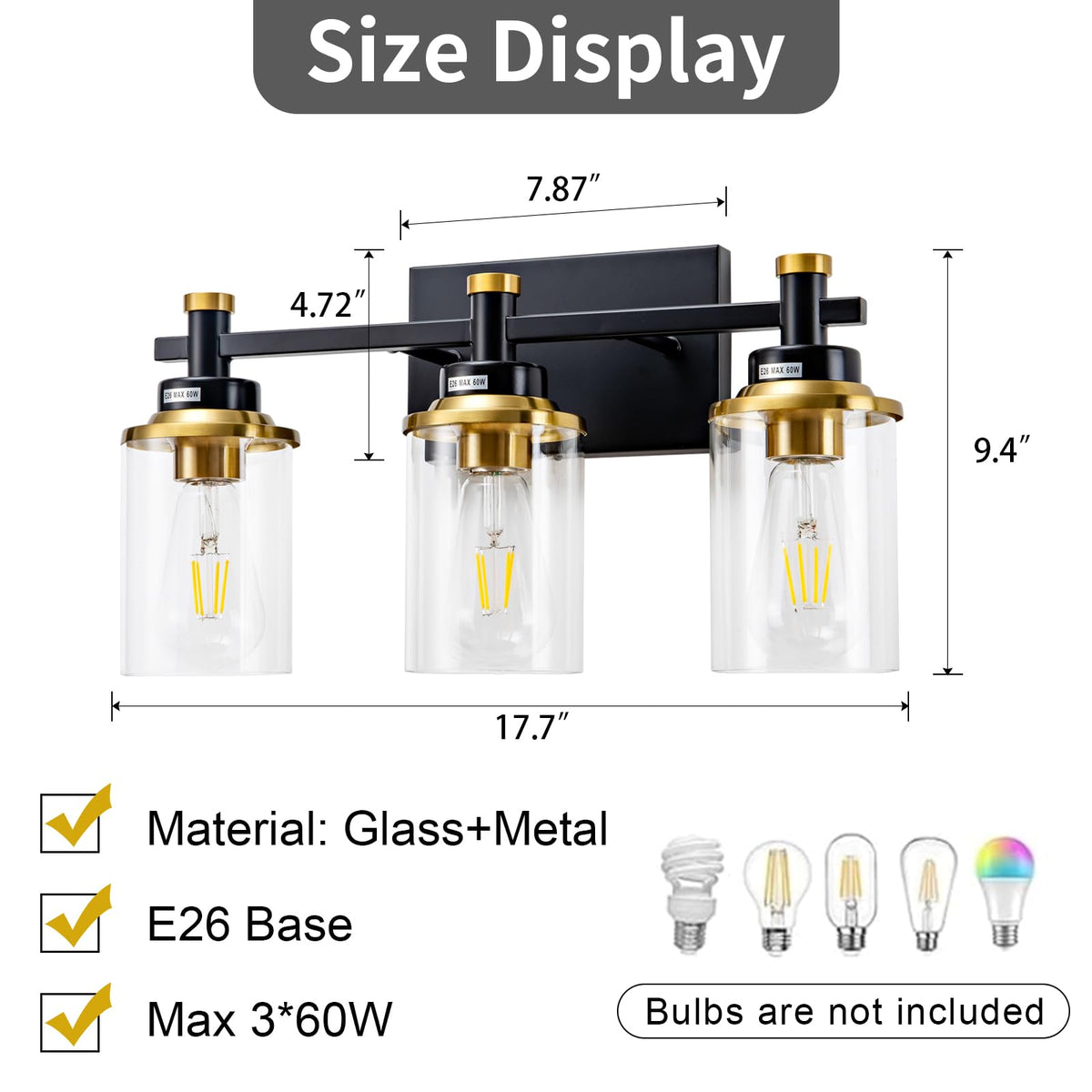 Aixialin metal body wall sconce for durable hallways and baths.