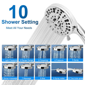 AIXMEET shower head uses air-induction technology for stronger spray.