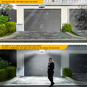 AIXPI 1500lm bright motion light activates at night for clear outdoor illumination.