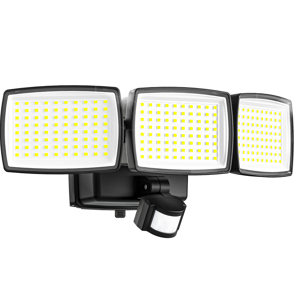 AIXPI battery-powered motion light installed on an outdoor wall for flexible placement.