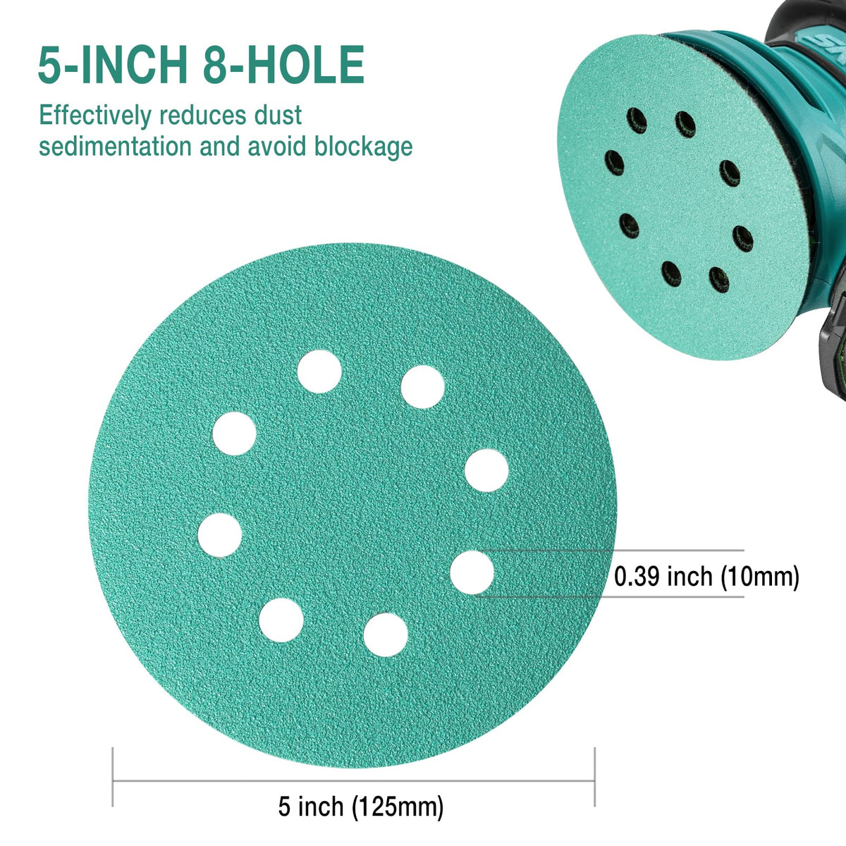 Aiyard 5-inch disc fits most random orbital sanders for versatility.
