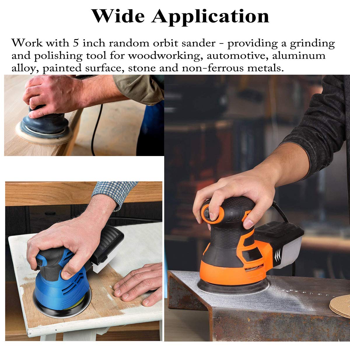 Aiyard 60-grit disc supports versatile sanding with compatible random orbit tools.