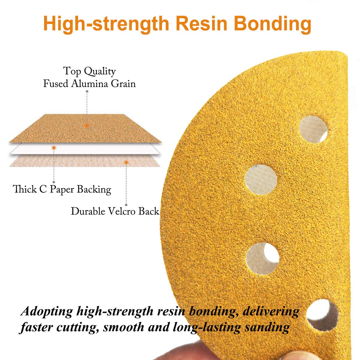 Aiyard 5-inch 60-grit hook-loop sanding disc with quick attachment.