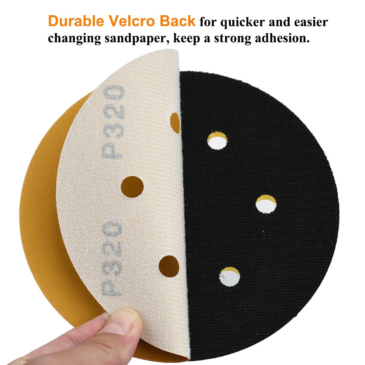 Aiyard 6-hole disc designed for efficient dust collection during sanding.