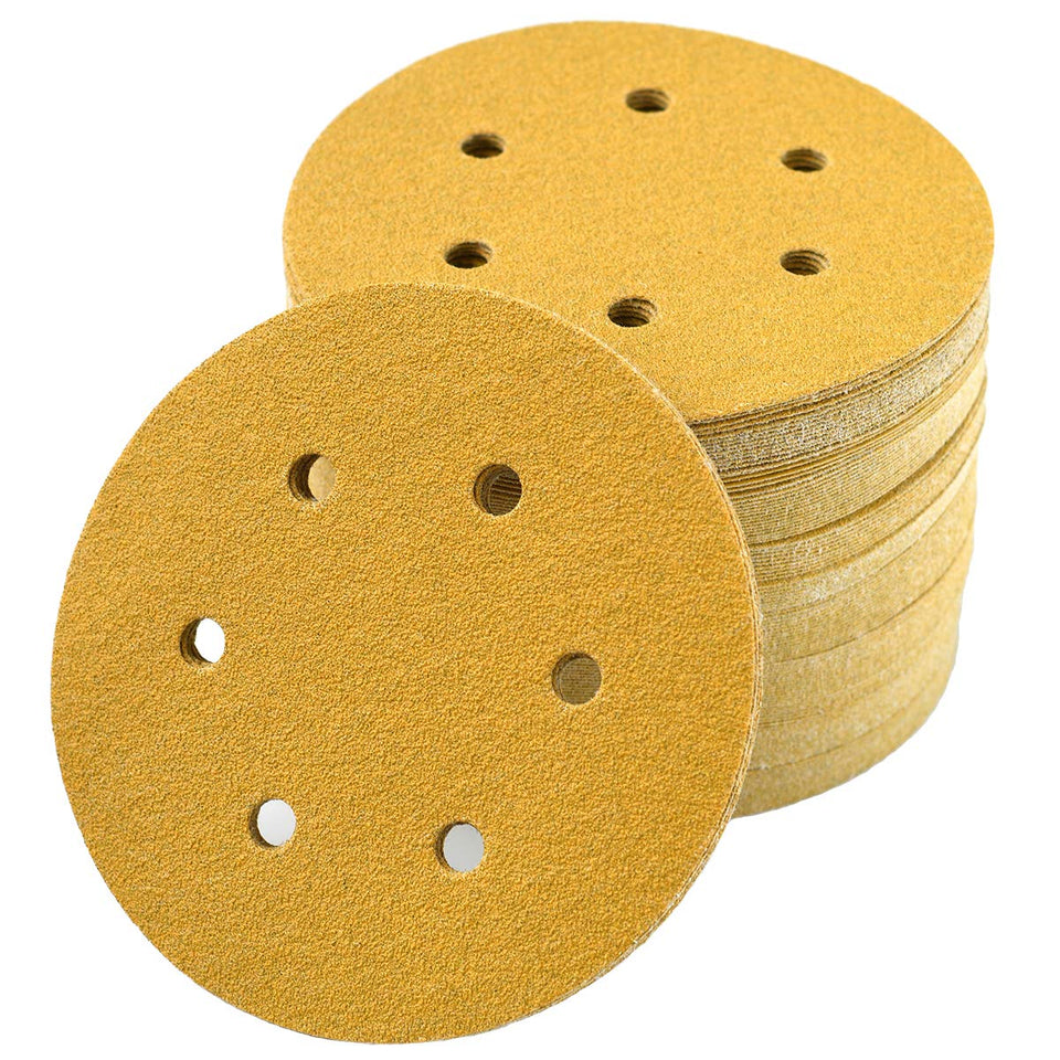 aiyard 6-inch 6-hole sanding disc 80 grit in a 100-pack for auto body and woodwork