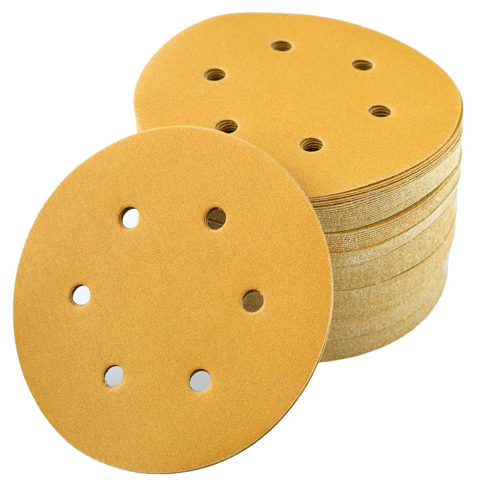 Aiyard 6-inch 6-hole sanding disc 180-grit with 100-pack for auto body prep