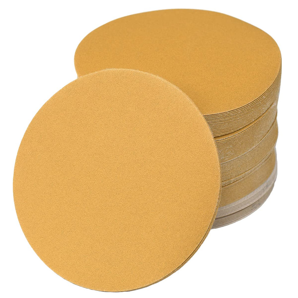 aiyard 6-inch no-hole disc mounted on a random orbital sander for smooth, consistent sanding