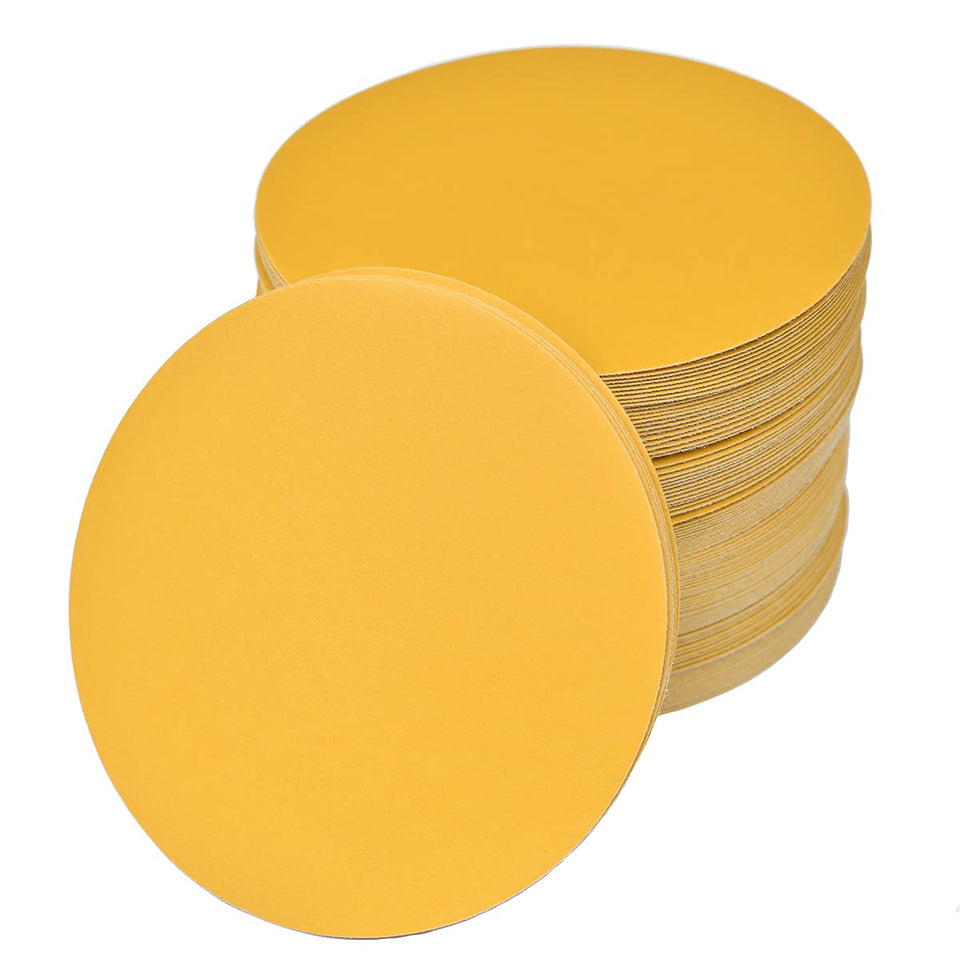 Aiyard 6-inch no-hole sanding disc in use on wood for a smooth finish.