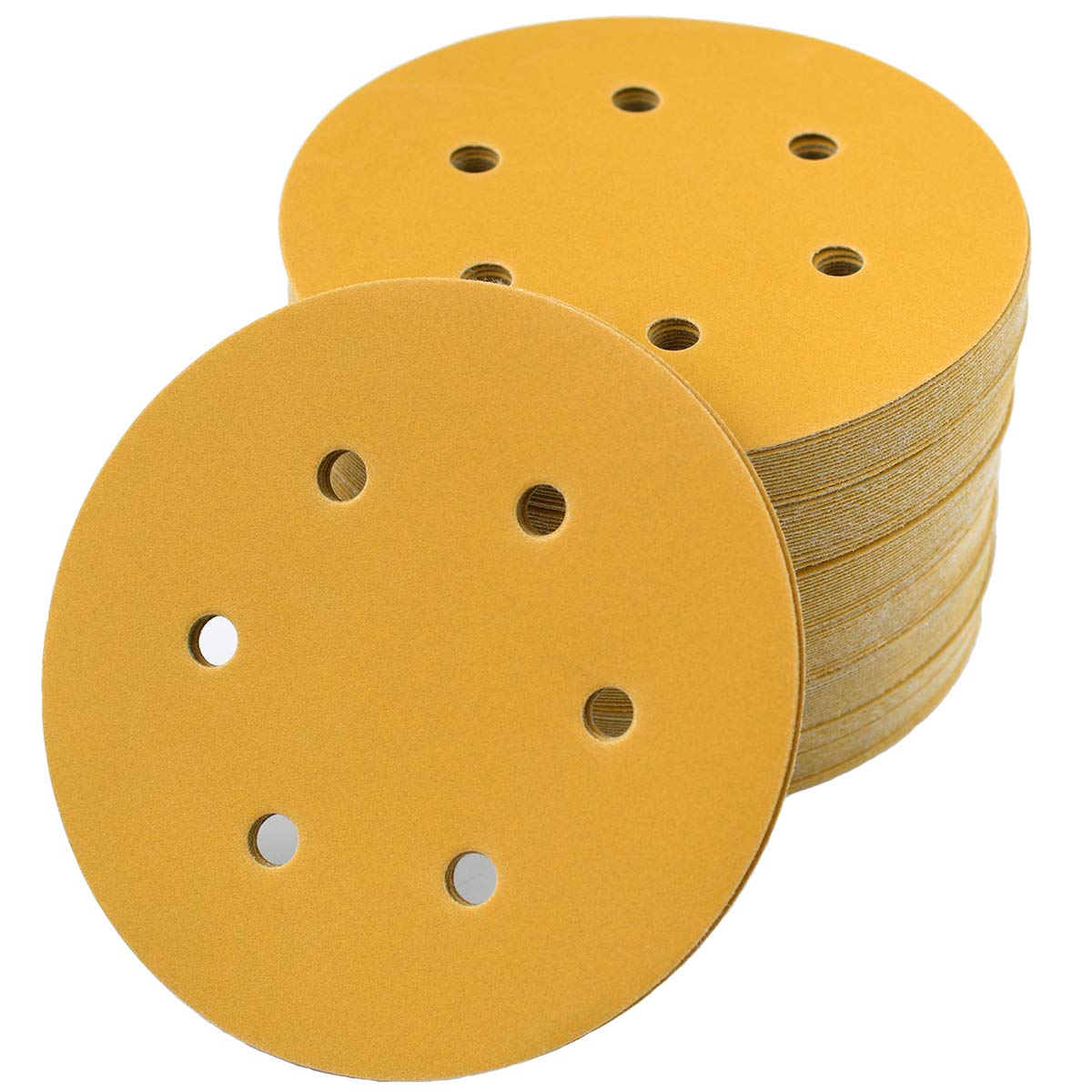 Aiyard 6-inch 320-grit sanding discs box for auto and woodworking projects.