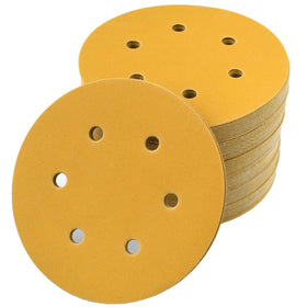 Aiyard 6-inch 320-grit sanding discs box for auto and woodworking projects.