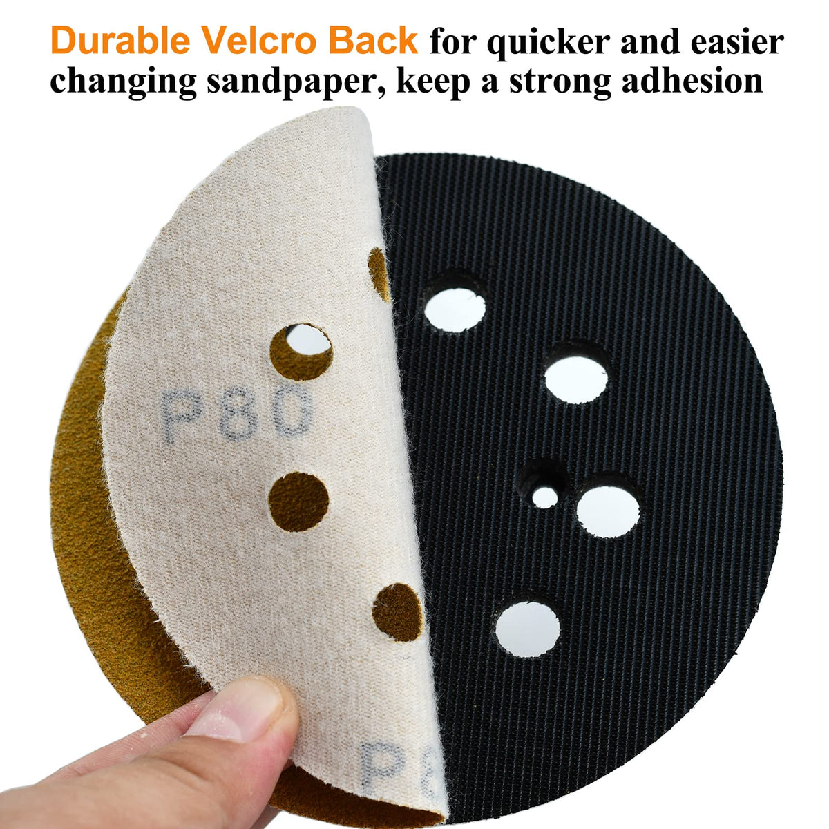 Aiyard 8-hole dust collection design reduces mess during sanding.