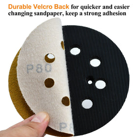 Aiyard 8-hole dust collection design reduces mess during sanding.