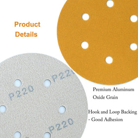 Aiyard disc mounted on a random orbital sander for smooth finishing.
