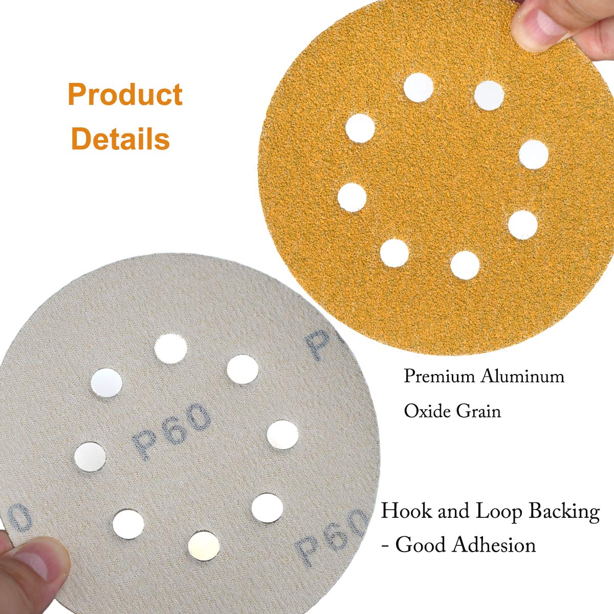 Aiyard 60-grit disc works on wood, metal, and plastic.