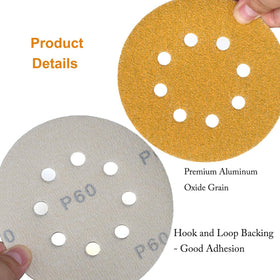 Aiyard 60-grit disc works on wood, metal, and plastic.