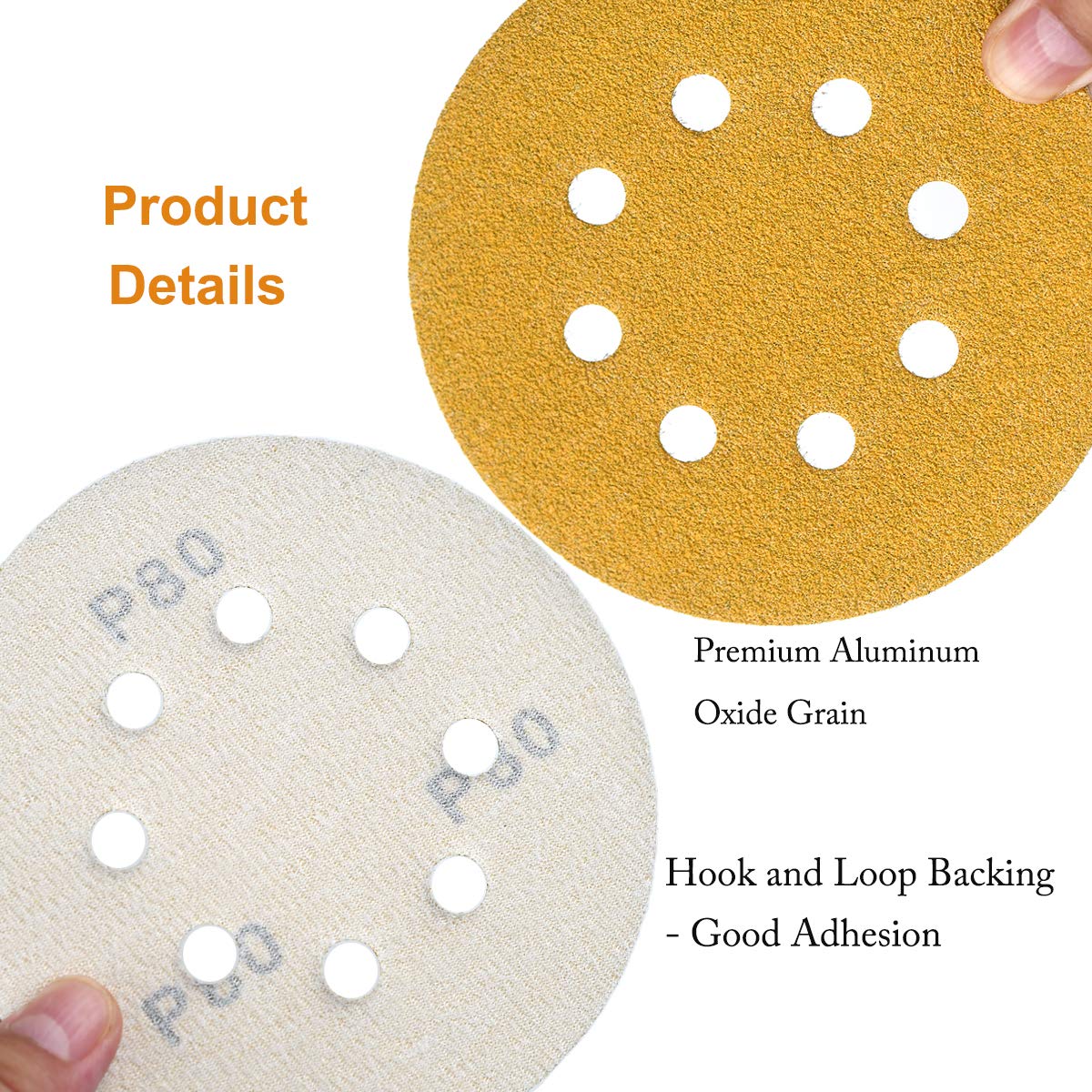 Aiyard 5-inch disc works with random orbit sanders for efficient prep.