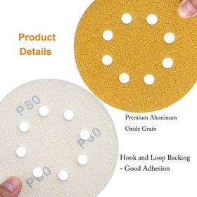 Aiyard 5-inch disc works with random orbit sanders for efficient prep.