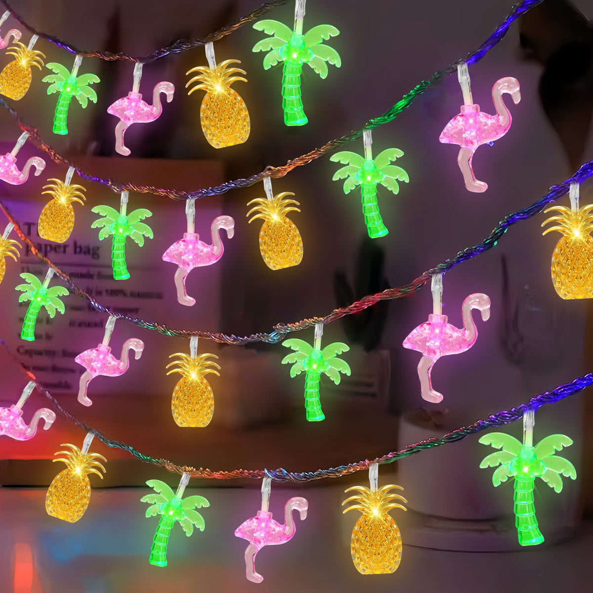 Aiyomt flamingo light adds tropical luau vibe outdoors for parties