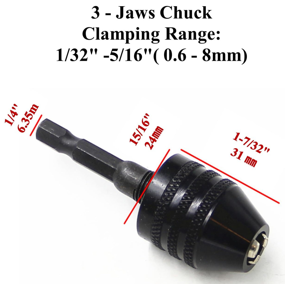 aiyun small chuck extension in carbon steel for lightweight handling