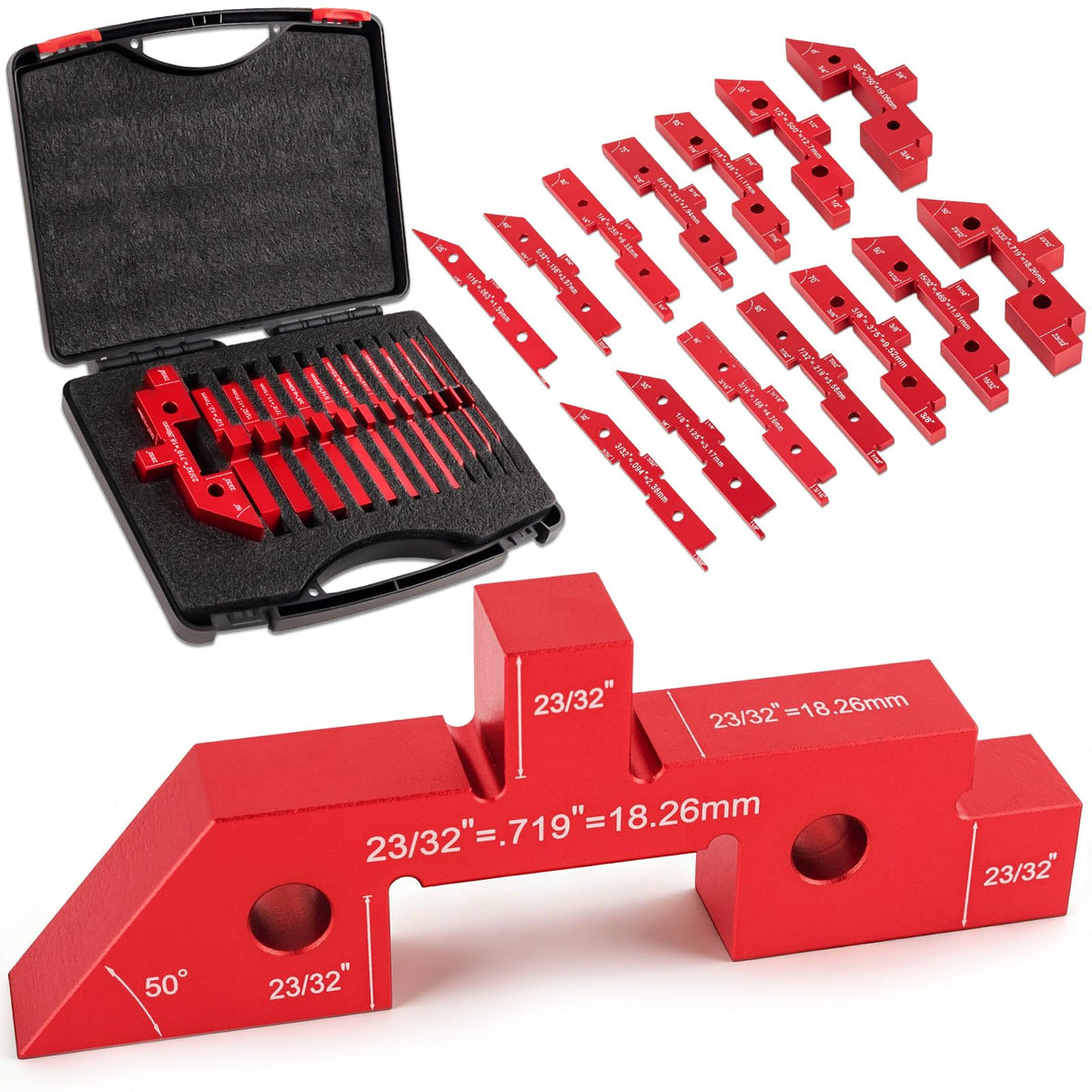 AJulyBee 4-in-1 setup blocks for precise router height and fence alignment.