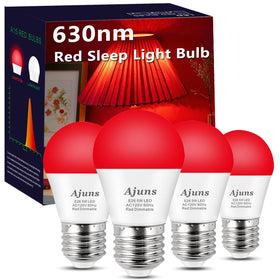 Ajuns LED red sleep light bulb with 630nm glow for calmer evenings.