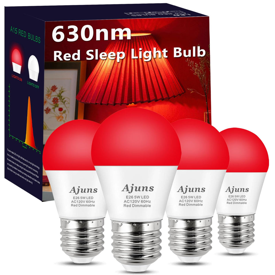 Ajuns LED red sleep light bulb with 630nm glow for calmer evenings.