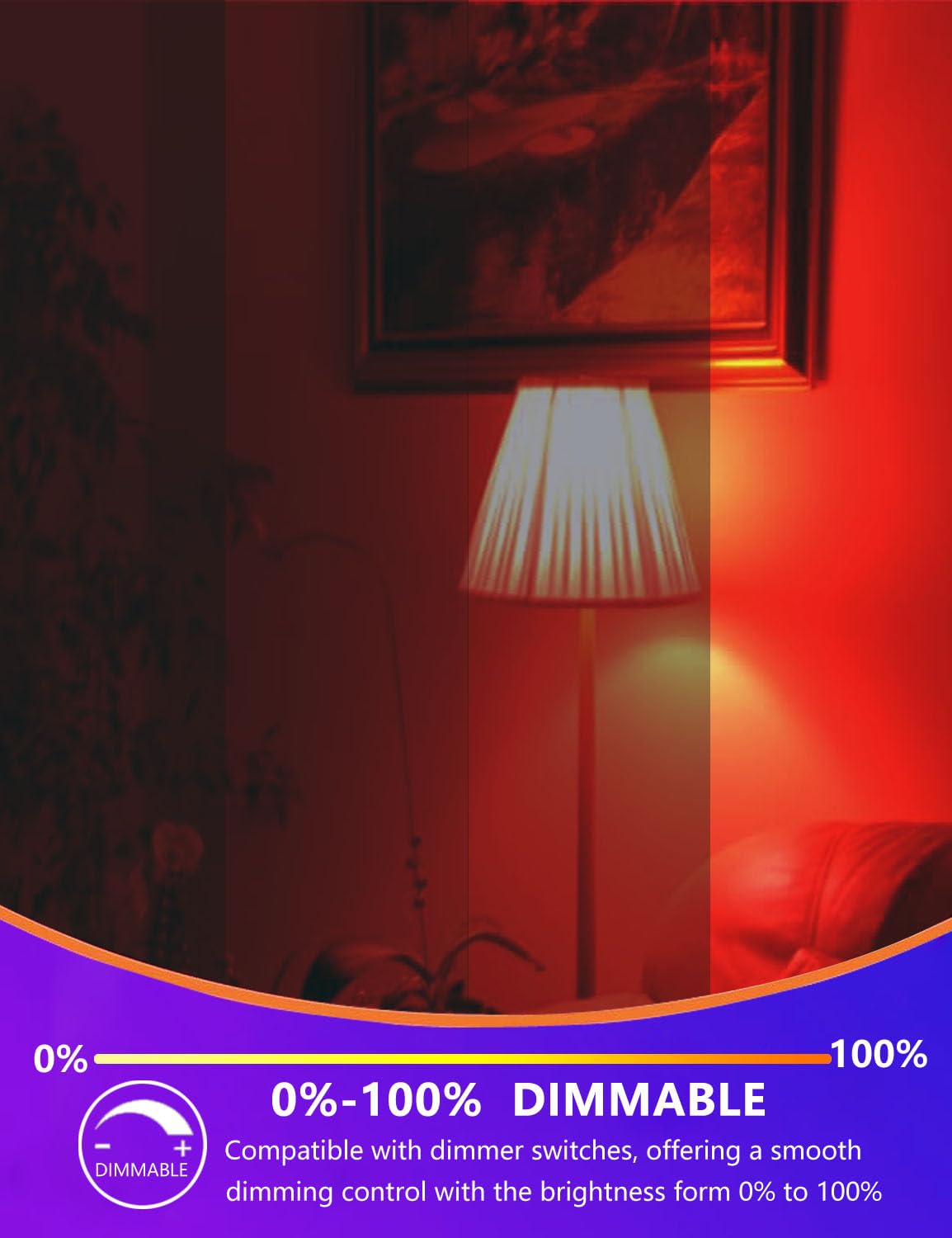 Ajuns red night light in a nursery providing gentle ambiance for bedtime.