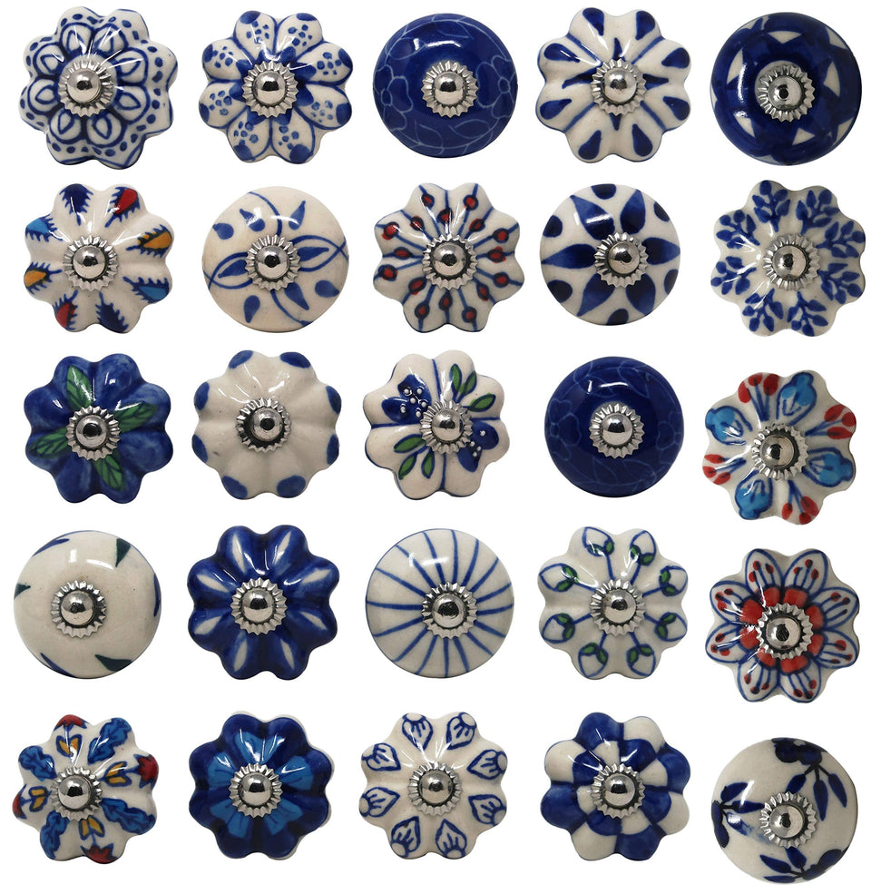 Ajuny blue ceramic knobs set enhances cabinets with timeless appeal