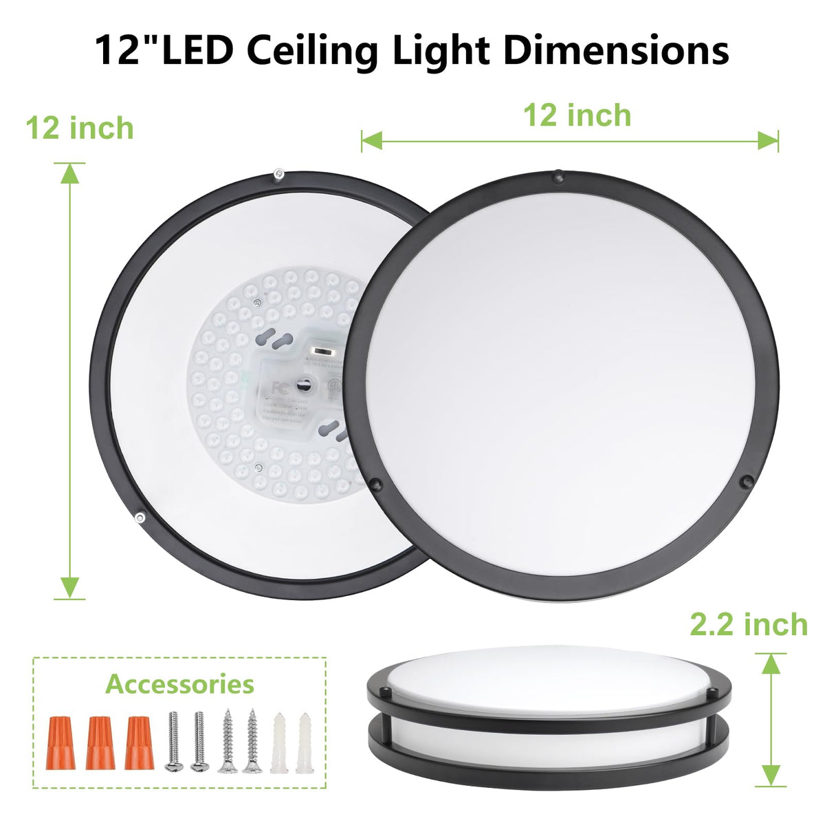 Anti-scratch bottom frame on AKAARI flush mount protects ceilings during installation