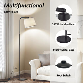 AKASUKI floor lamp foot switch keeps hands free during use.